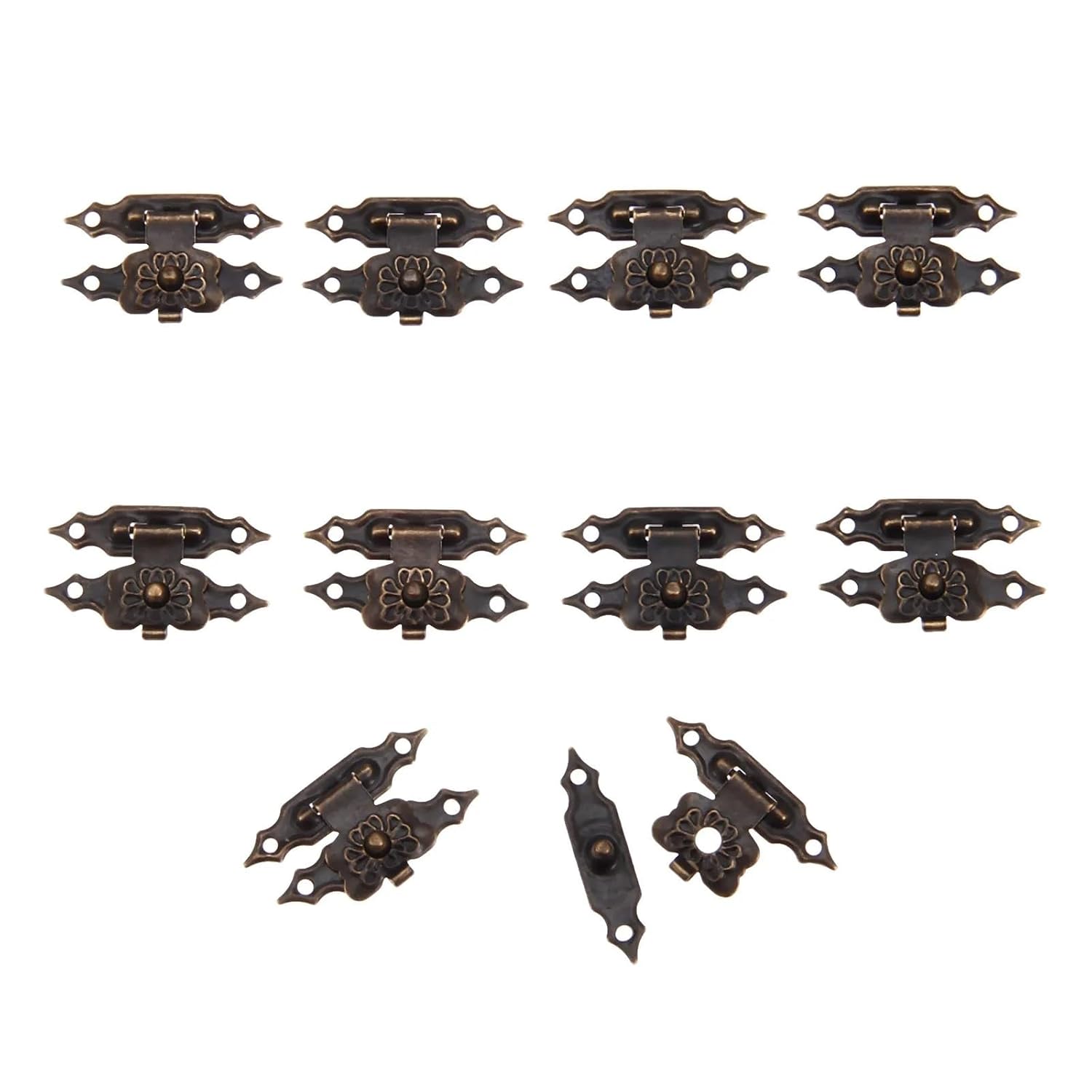 Mini Antique Brass Wooden Case Hasp Box Decorative Latch Lock 30 * 18mm 40Pcs