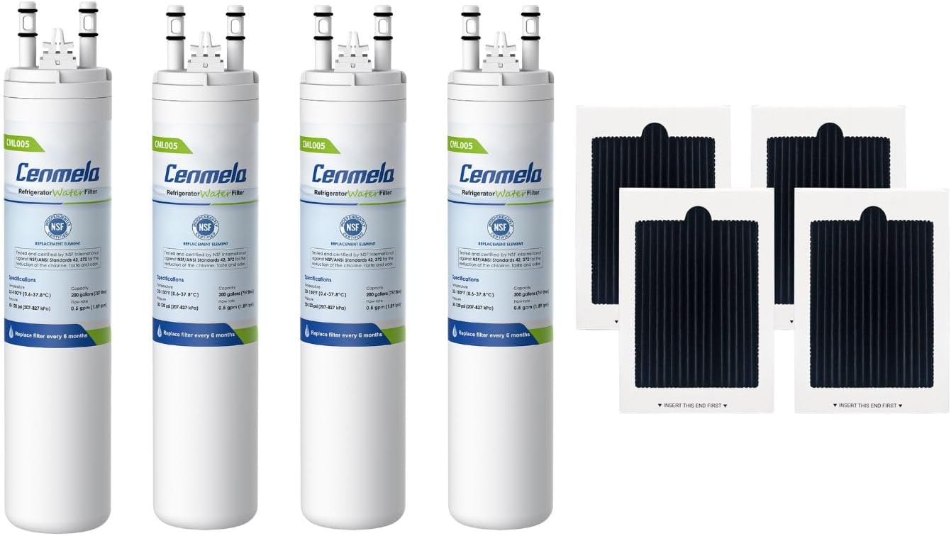 CML005 Compatible with ULTRAWF Water Filter & PAULTRA Air Filter, Compatible with Pure Source Ultra, Kenmore 9999, 469999, 46-9999, A0094E28261, 242017801, 241791601, 242017800, 4 PCS
