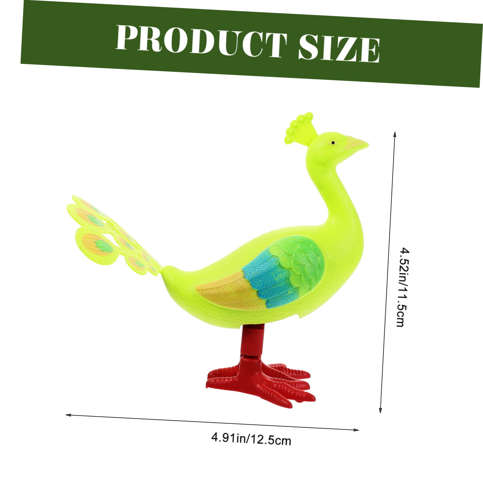 SUPVOX 4pcs Boys and Girls Clockwork Toy Abs Material Funny Wind-up Peacock Toy for Boys Girls