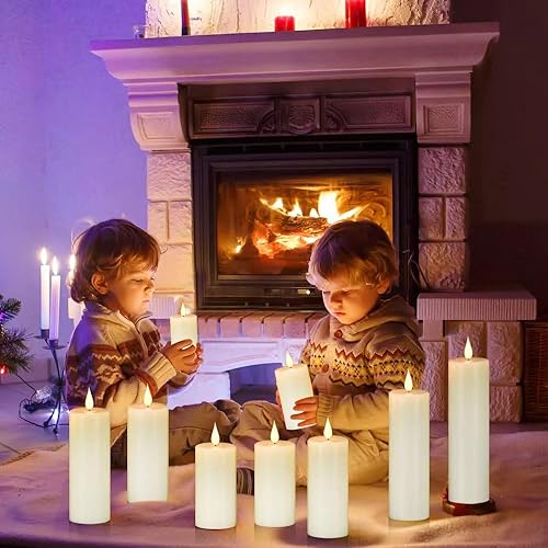 Vista 56 de Velas parpadeantes sin llama de 2.2 pulgadas de diámetro x 4 pulgadas de diámetro x 4 pulgadas de alto, 5, 6, 7, 8, 9 pulgadas, juego de 9 velas LED