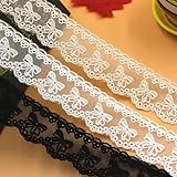 Yulakes Cinta de encaje de algodón bordada de 5 yardas de guipur con ribete de encaje de flores, ribetes de encaje, accesorios de ropa, 3,5 cm de ancho (beige)