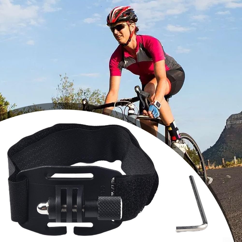 Support De Phare De Vélo – Pince De Fixation Pour Casque – Adaptateur Pour Lampe De Poche (Tour De Tête 12-36 Cm)