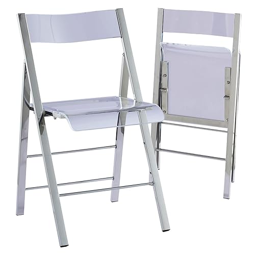 Kasper Flex Modern Acrylic Folding Chairs – Foldable Transparent Clear