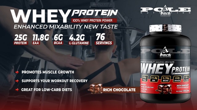 ダイエットフード Paul Pole Nutrition 100% Whey Protein Powder | Muscle Building and