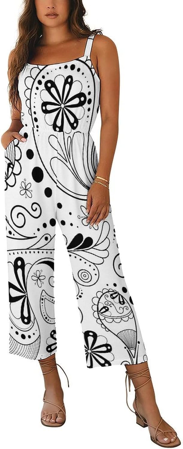 Hixingo Women's Summer Bib Overalls, 3D Flowers | Loose Loose Loose Baggy Casual Comfortable Jumpsuit with Pockets for Beach and Daily