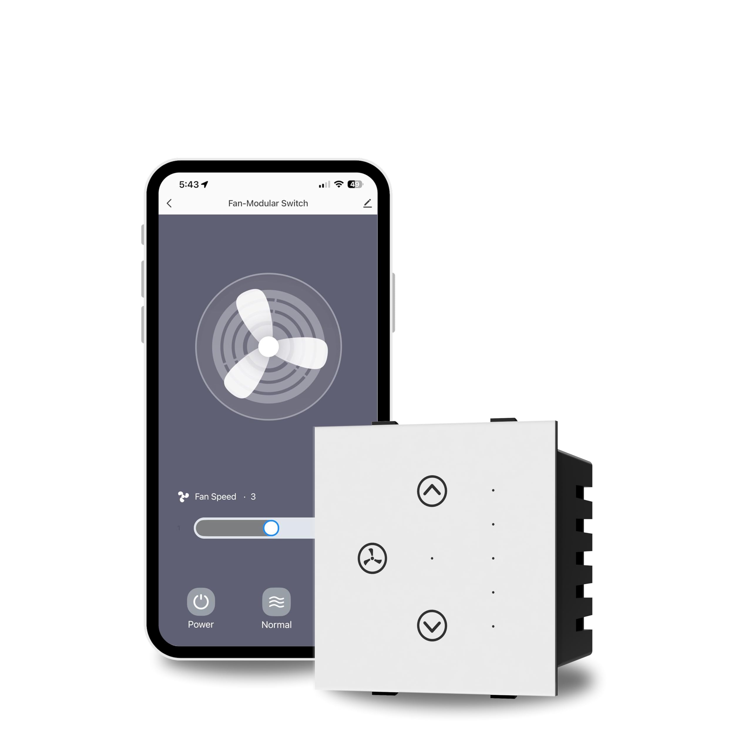 AZIOT SMART MODULAR 1 FAN REGULATOR PREMIUM TOUCH SWITCH - Glass (Not Acrylic): Elevate Your Home with Effortless Control (Fits in Anchor Roma Classic and similar plates) Not for BLDC fans