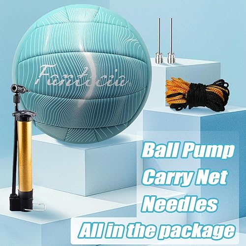 Miniatura 6 de Balón de voleibol con bomba de tamaño oficial 5 Soft Touch Voleibol de entrenamiento para interiores y exteriores, juego de entrenamiento Match