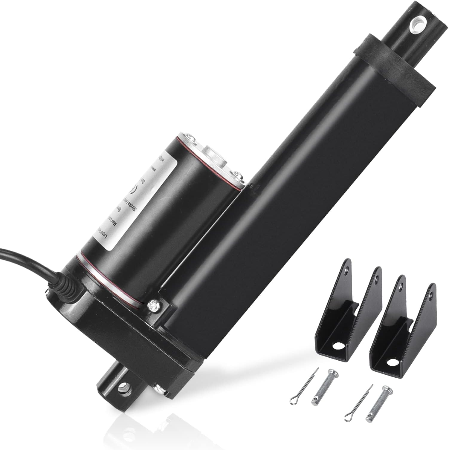 DC HOUSE 1000N High Speed 14mm/s Black Actuator Motor 4 Inch 4" Stroke Linear Actuator DC12V with Mounting Brackets (Not Include Wiress Remote Controller)