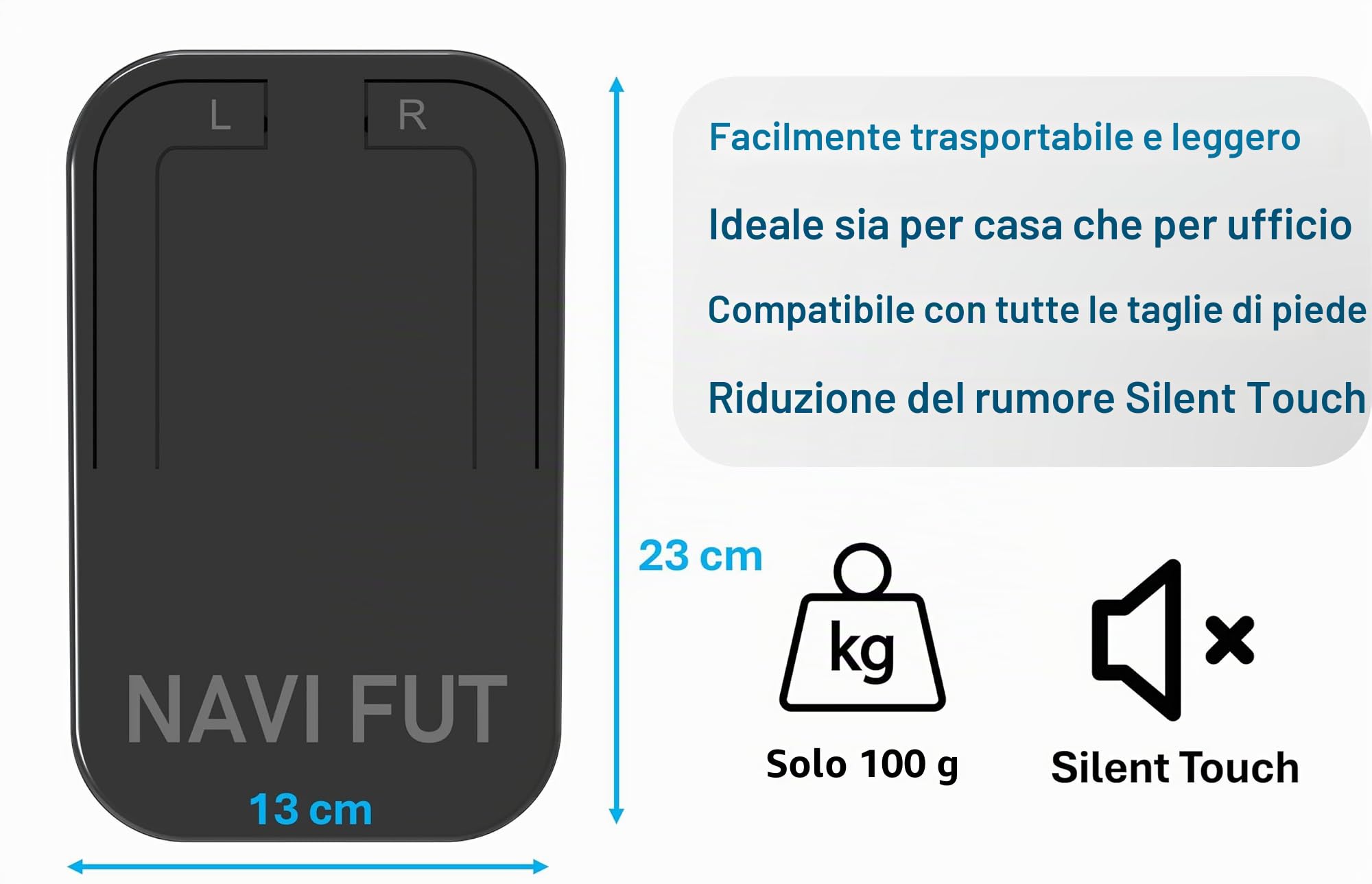 Generico Mouse da Piede Wireless per PC e Mac - Controllo Cursore e Clic Senza Mani, Ideale per RSI, Tunnel Carpale, Dolore al Polso e Accessibilità, 1600 DPI, Plug and Play