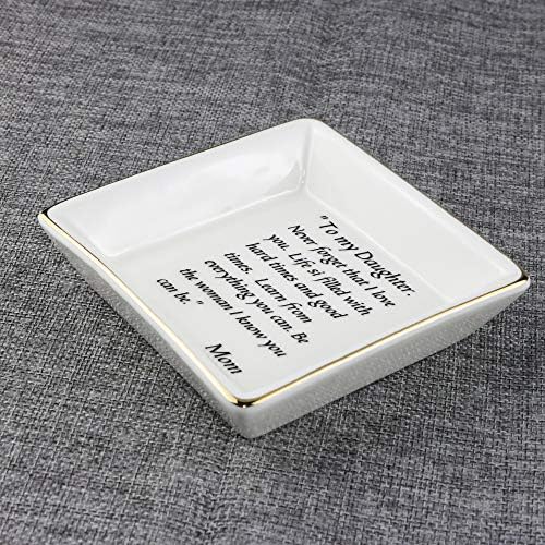 JoycuFF Gifts for Daughter from Mom Jewelry Trinket Tray Unique Daughter Gifts for Women Birthday Mother's Day Thanksgiving Day Christmas Graduation