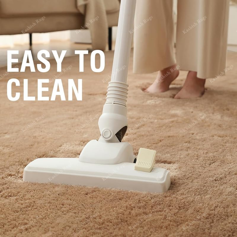 Carpet for Living Room, Bedroom & Hall Handmade Microfiber Thick Soft & Plush Fluffy Anti Skid Solid Plain Beige Shaggy Rugs for Living Room 3x5 Feet Small Carpet 5 610bmA9WH8L