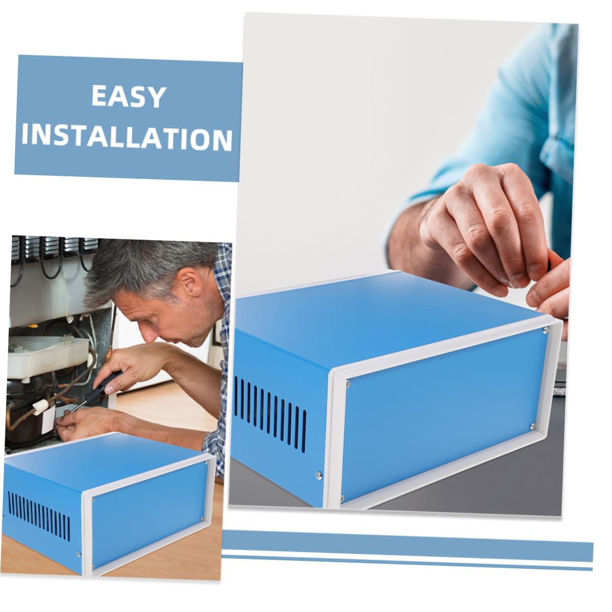 Boîtier de Projet Électronique en Métal Bleu, Vis