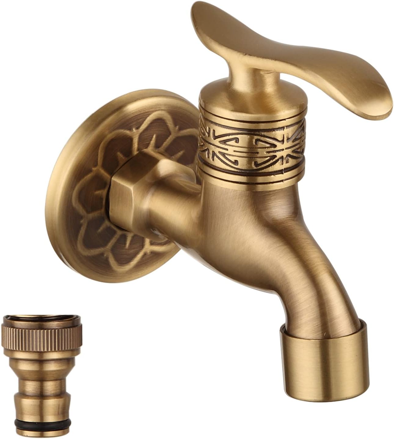 Antique Brass Garden Outdoor Faucet Wall Mount Water Decorative Hose Single Cold Tap G 1/2 inch Connection Spigot