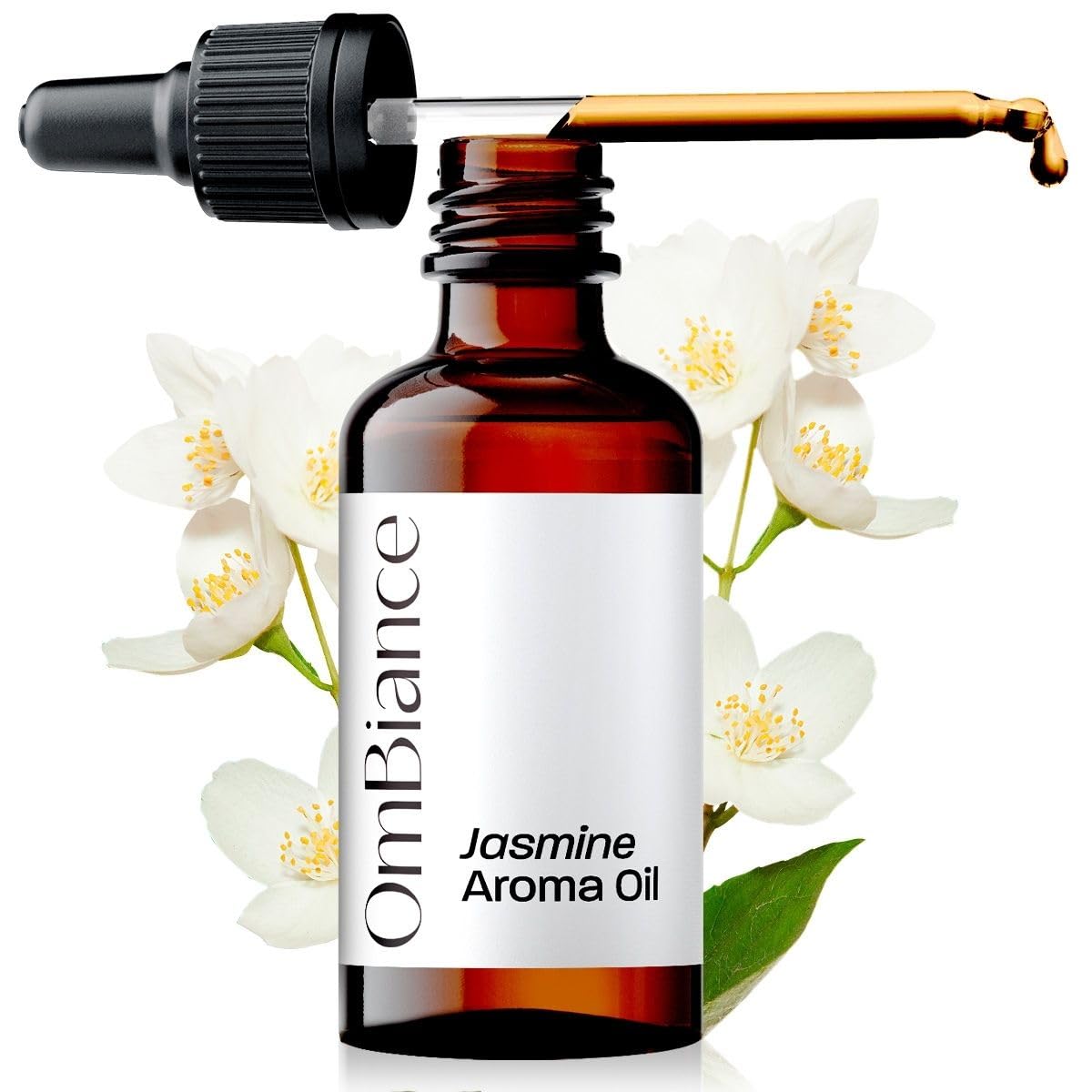 OmBiance Aceite Aromático de Jazmín - Para Difusor, Aromaterapia, Velas, Masajes y Perfumes - Aroma Floral Duradero y Relajante 100% Puro (100 ml, Jazmín)