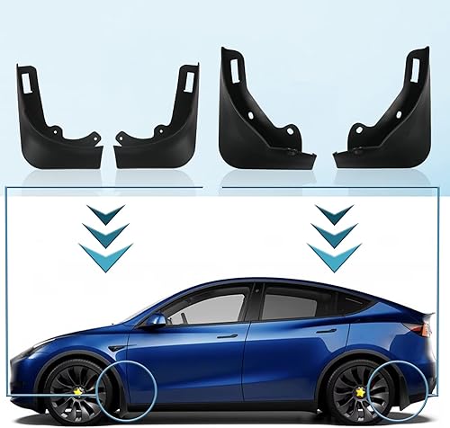 Miniatura 6 de SKTU para 2021 2022 2023 Tesla Modelo Y Flaps 2023 Modelo Y Guardabarros de barro con guardabarros de barro OEM 2022 2023 Modelo Y Accesorios para