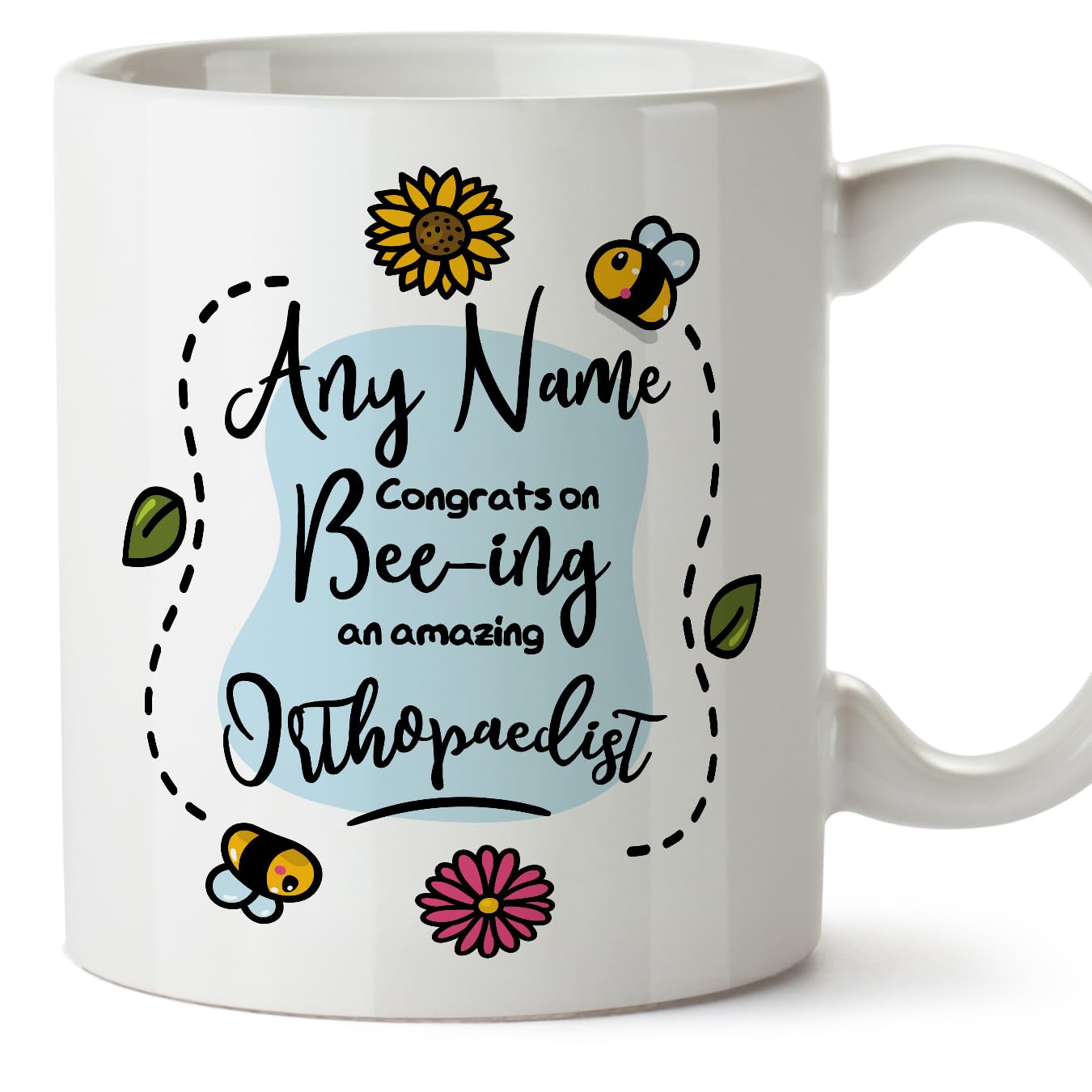MUGFFINS Personalised Mug for ORTHOPAEDIST - in English - Thanks for Beeing - Funny Custom Gift for Colleagues - Ceramic 11oz Mug