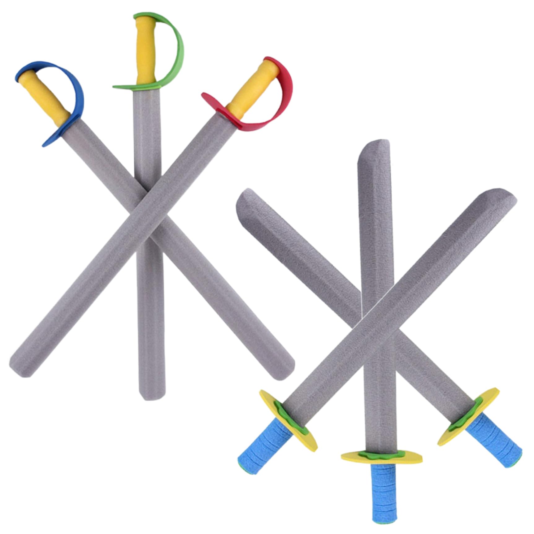 6 pcs espada de espuma para niños 21 en largos cuchillos de espuma de eva espada de juguete 2 estilos seguros espadas de cosplay suaves para jugar juguetes peleadores para niñas para niños jugan