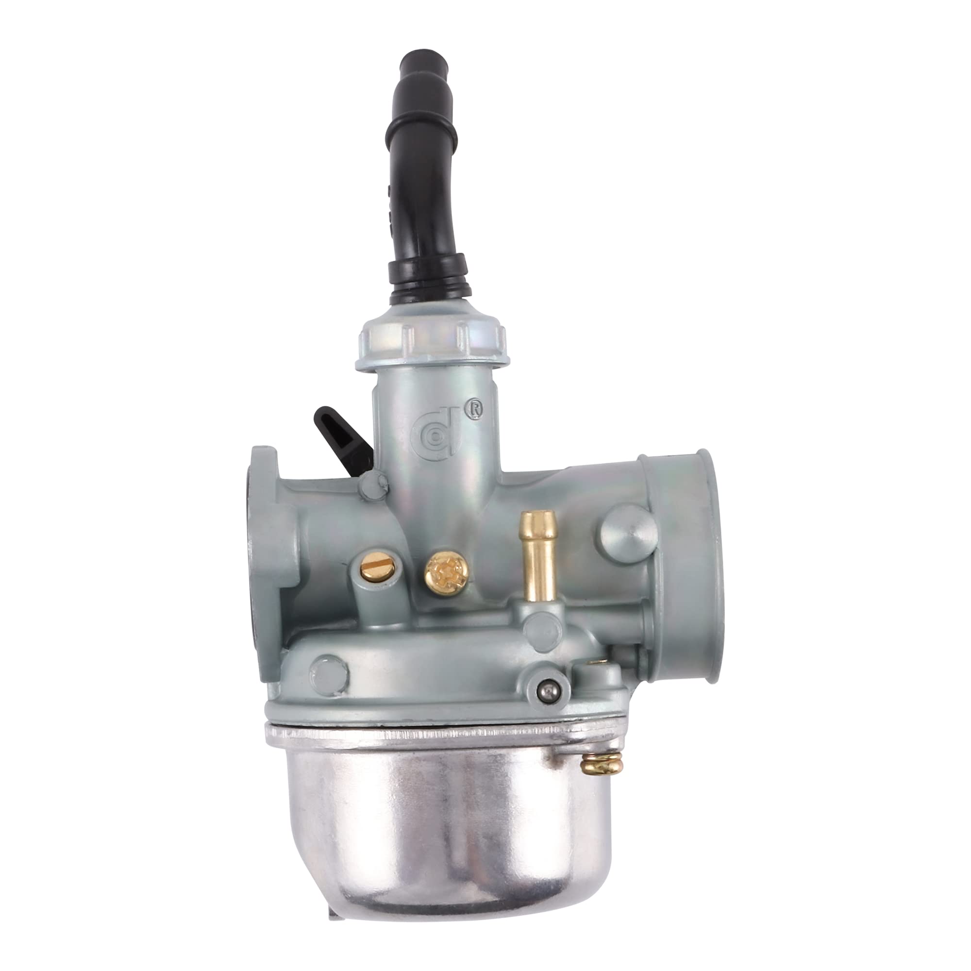 GOOFIT Carburador 19 PZ19 Moto con Filtro de Aire 35mm con Membranas con Filtro Combustible reemplazo para 2 Tiempos 50cc 70cc 90cc 110cc 125cc Pit Bike ATV Quad Ciclomotor y Scooter Go Kart Plata