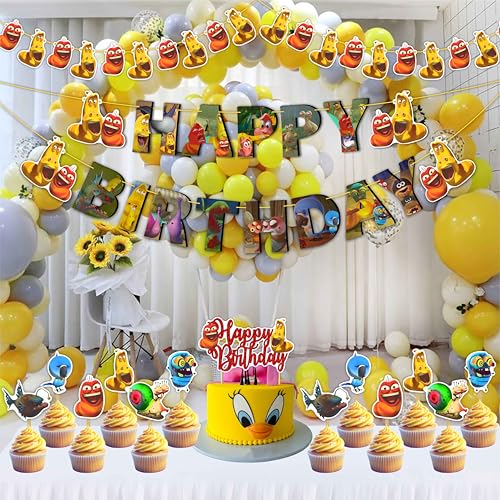 Décorations d'anniversaire Larv et fournitures de fête thématique