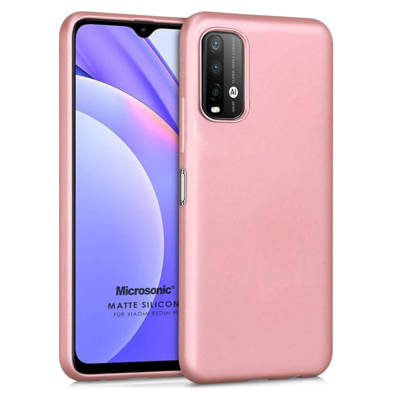 Microsonic Matte Silicone Xiaomi Redmi Note 9 4G için Kılıf Rose Gold [Redmi Note 9 4G ile Uyumlu Kılıf - Rose Gold]