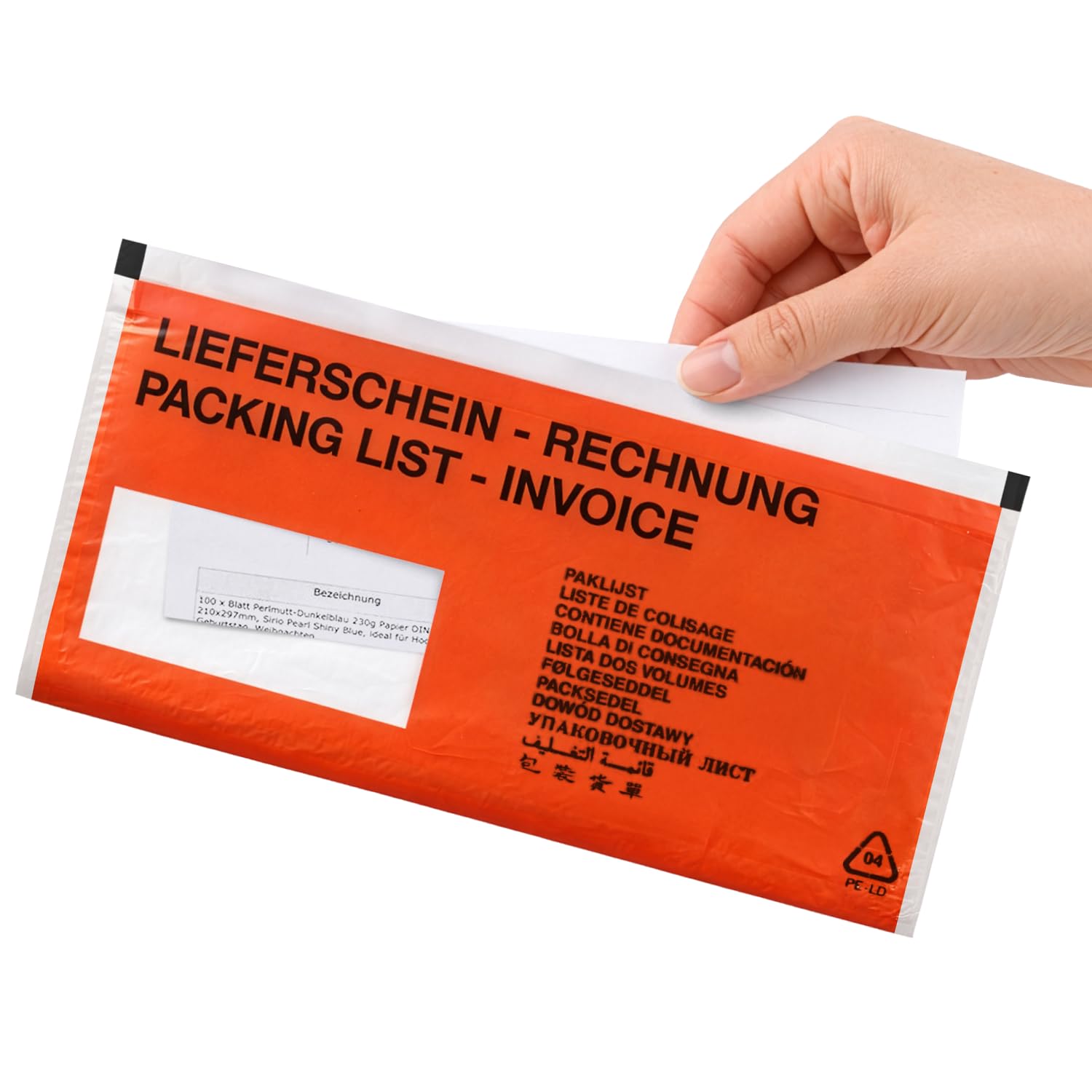 Netuno 2000 pochettes porte-documents autocollantes DL 239 x 131 mm rouges enveloppes d’expédition pour bon de livraison