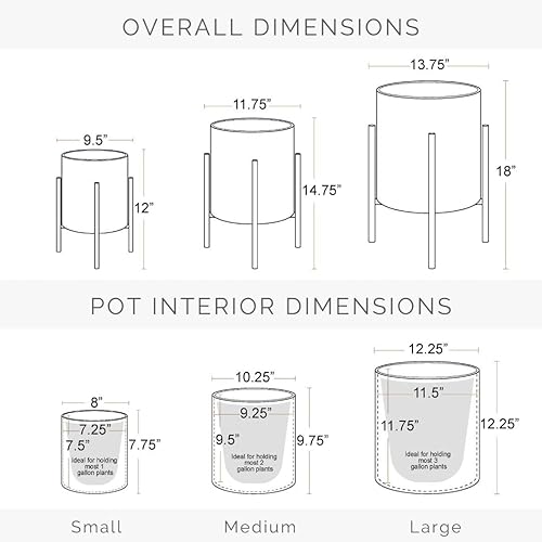 Miniatura 7 de EverNest Tristan - Maceta blanca con patrón bohemio negro con soporte Loki, maceta de interior SelectBase, decoración neutra del hogar, maceta
