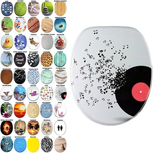 Soft Close Toilet Seat | Stable Hinges | Easy to Mount | Many Different Designs (Lumber)