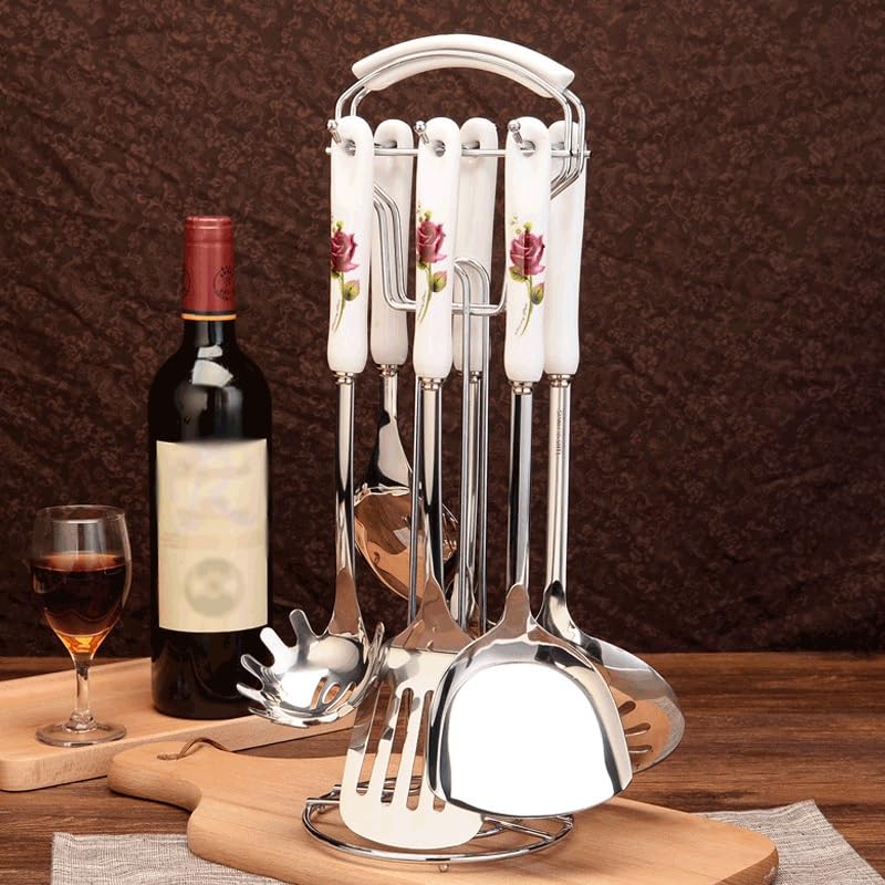 Ensemble d'outils de cuisine en acier inoxydable, manches céramique - 3