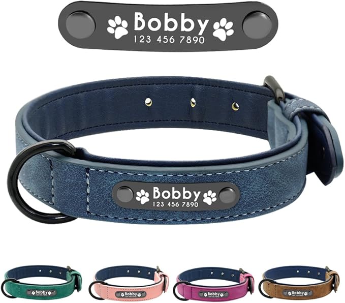 personalised leather collar