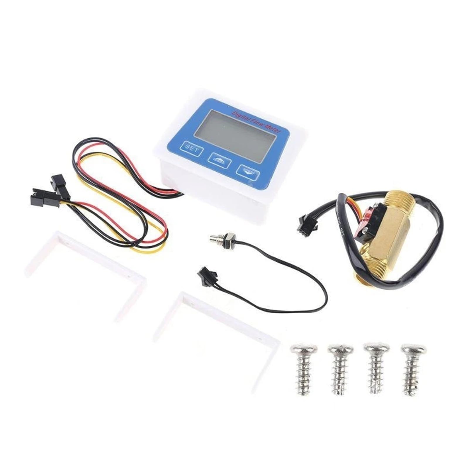 SDGBCXD flow meter, G1/2" Flow Water Sensor +Digital LCD Display Meter 1-30L/min Easy Installation
