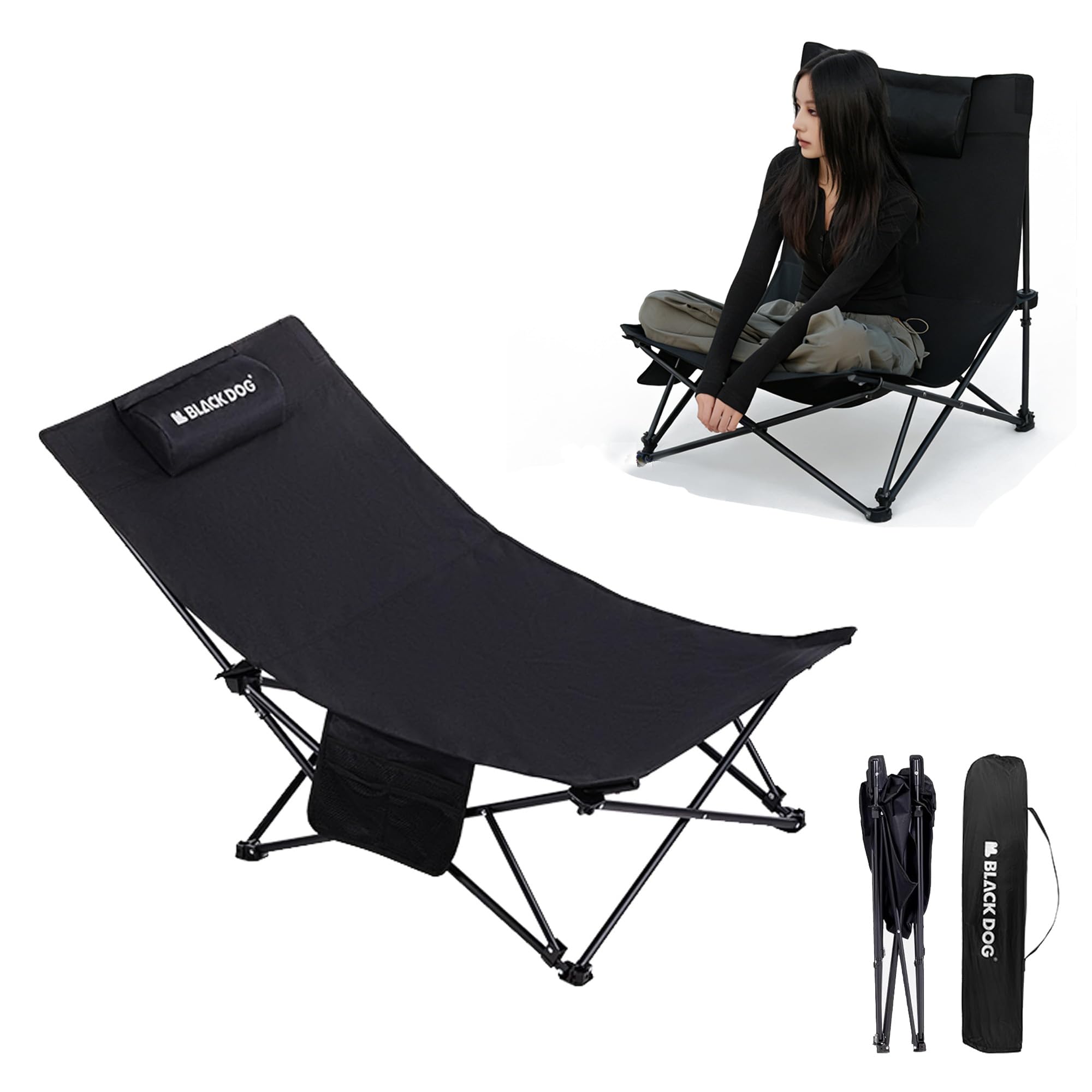 Amazon.co.jp: Blackdog リクライニングチェア 150KG耐荷重 2段階調整