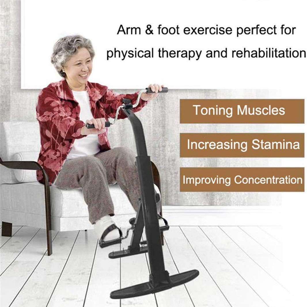 LUNEZY Pedal Exerciser, Exercise Bike Stationary, Adjustable Resistance Arm & Leg Indoor Fitness Training Machine, Elderly Home Stroke Hemiplegia Rehabilitation Training Equipment