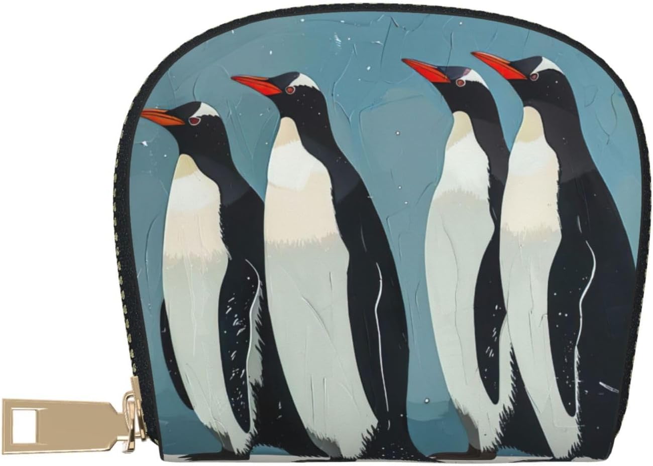 Penguin print Wallet Credit Cards Holder Business Card Case for Men Women Compact Size for Adults