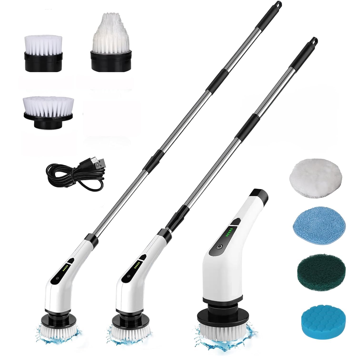 QUINK Plastic 9 in 1 Cordless Electric Spin Mop Floor and Bathroom Cleaning Machine - Brush for Home - Floor Mop, Assorted