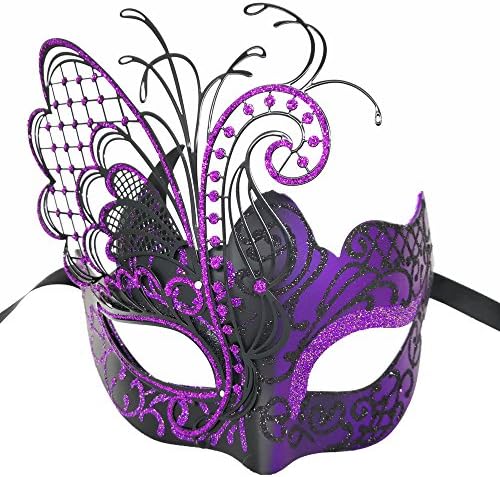 Ubauta Various Butterfly Rhinestone Metal Venetian Women Mask for Masquerade/Mardi Gras Party/Sexy Costume Ball/Wedding