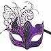 Produktbild CCUFO [Flying Butterfly] lila / schwarzes Gesicht [funkelnden Flügel] Laser Cut Metall venezianischen Frauen Maske Maskerade / Party / Ball Prom / Mardi Gras / Hochzeit / Wanddekoration