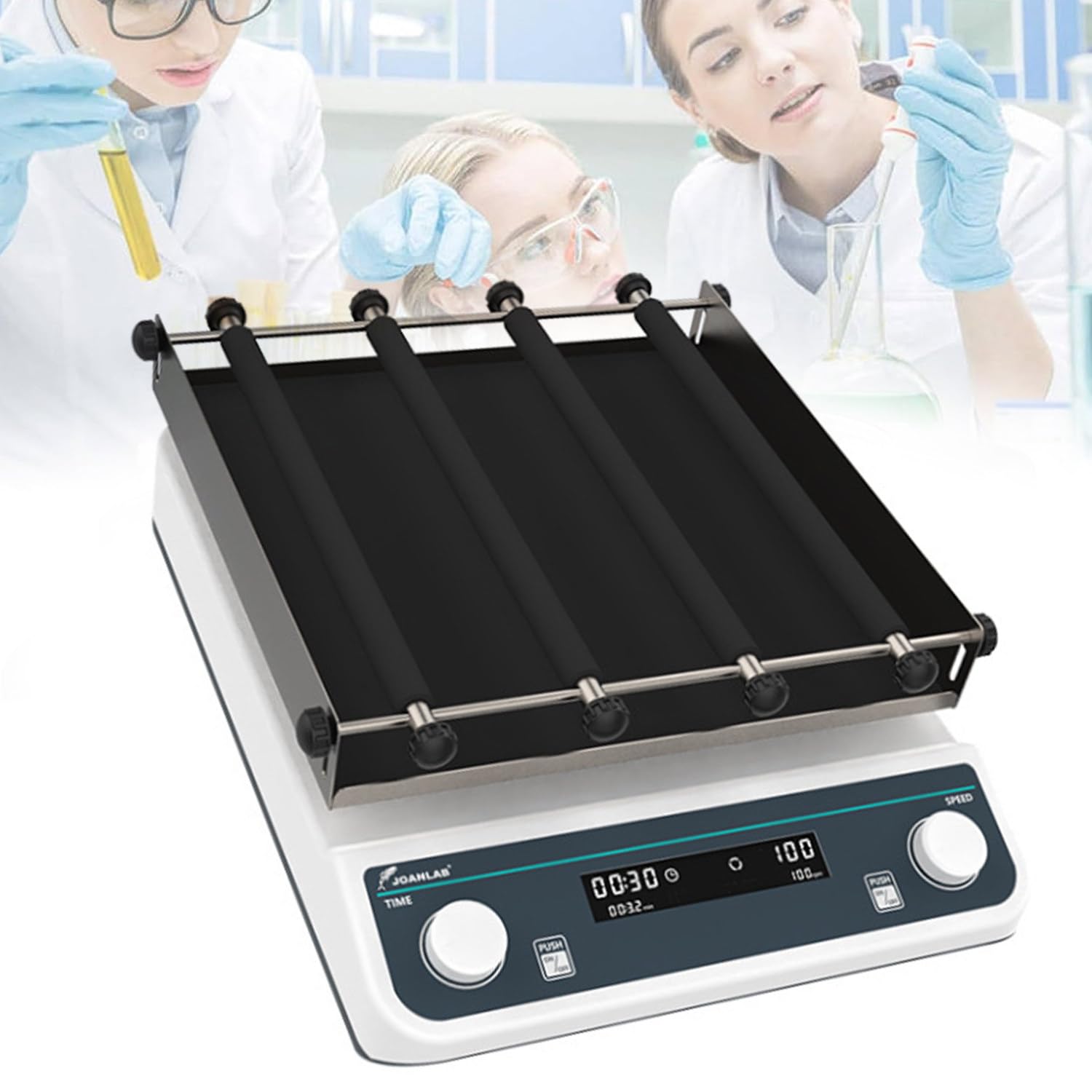 FBJAMZ Digital Orbital Shaker,Adjustable Speed Time Lab Mixer for Precision Horizontal Swinging, Ideal for Laboratory Use Scientific Experiments