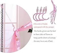 Vista 5 de Cortinas de Dosel para Cama Individual - Dosel de 4 Esquinas para Camas, Dosel de Cama para Niñas y Adultos, Decoración de Dormitorio