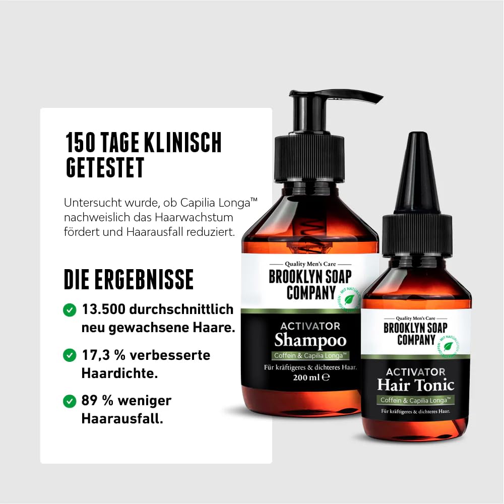 Brooklyn Soap Company Activator Hair Bundle - Hair Growth Set | Shampoo 200 ml & Hair Tonic 100 ml - Haarwachstum anregen & Haarausfall entgegenwirken - für die tägliche Haarpflege