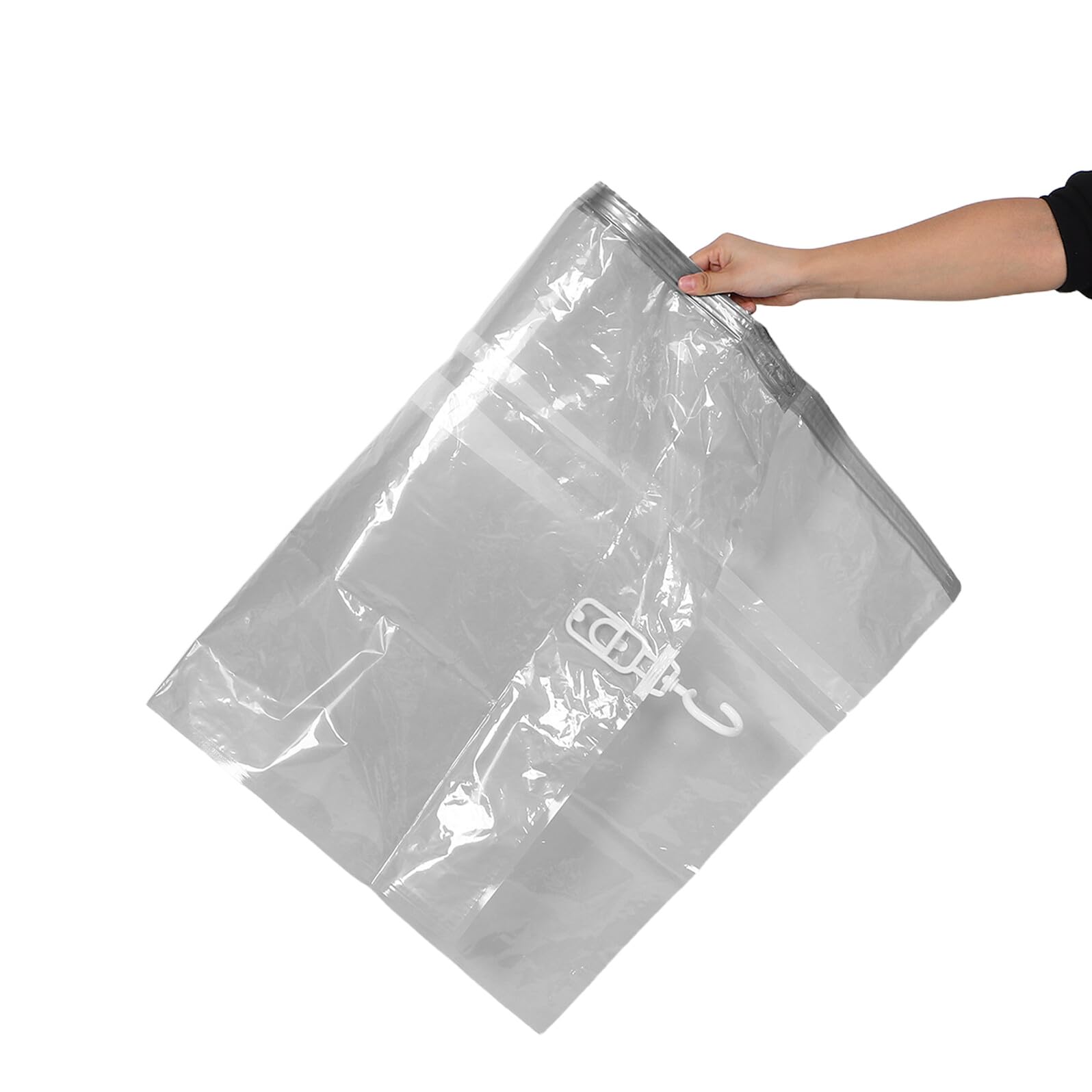 Hohopeti 3pezzi Buste Sottovuoto per Vestiti Sacchetti Salvaspazio da Appendere con Chiusura Compressione Trasparente e Cerniera Laterale per Cappotti Abiti e Organizzazione Armadio