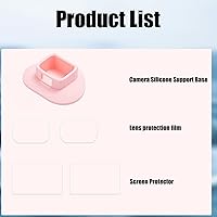 Vista 2 de PCTC Osmo Pocket 3 - Soporte de escritorio antideslizante de silicona + 4 unidades de protector de lente de vidrio templado, kit de accesorios solo