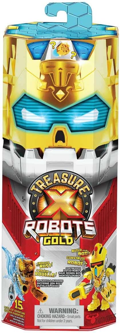 Treasure X Robots Gold - 6 Robots to Discover Robots, Remove Rust, Build Bots, 15 Levels of Adventure Find Real Gold Dipped Treasures?