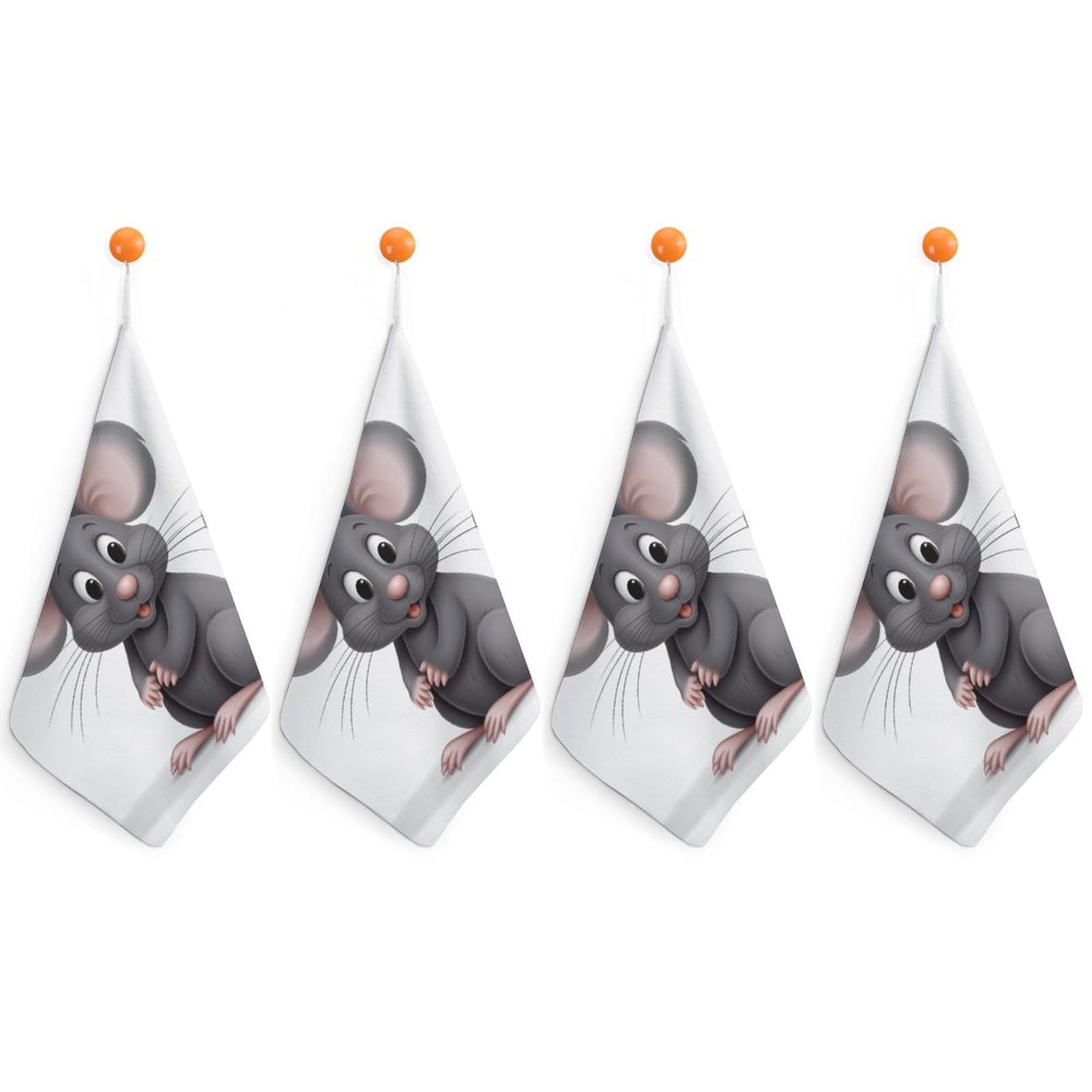 Torchons de cuisine anti-traces, essuie-mains salle de bain animaux gris compacts