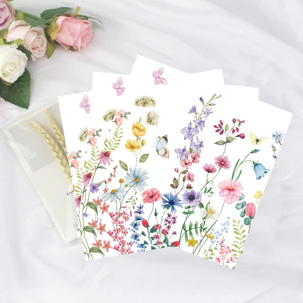 Lot de 200 serviettes en papier colorées pour cocktail, printemps, été, mariage, thé, fête d'anniversaire (200)