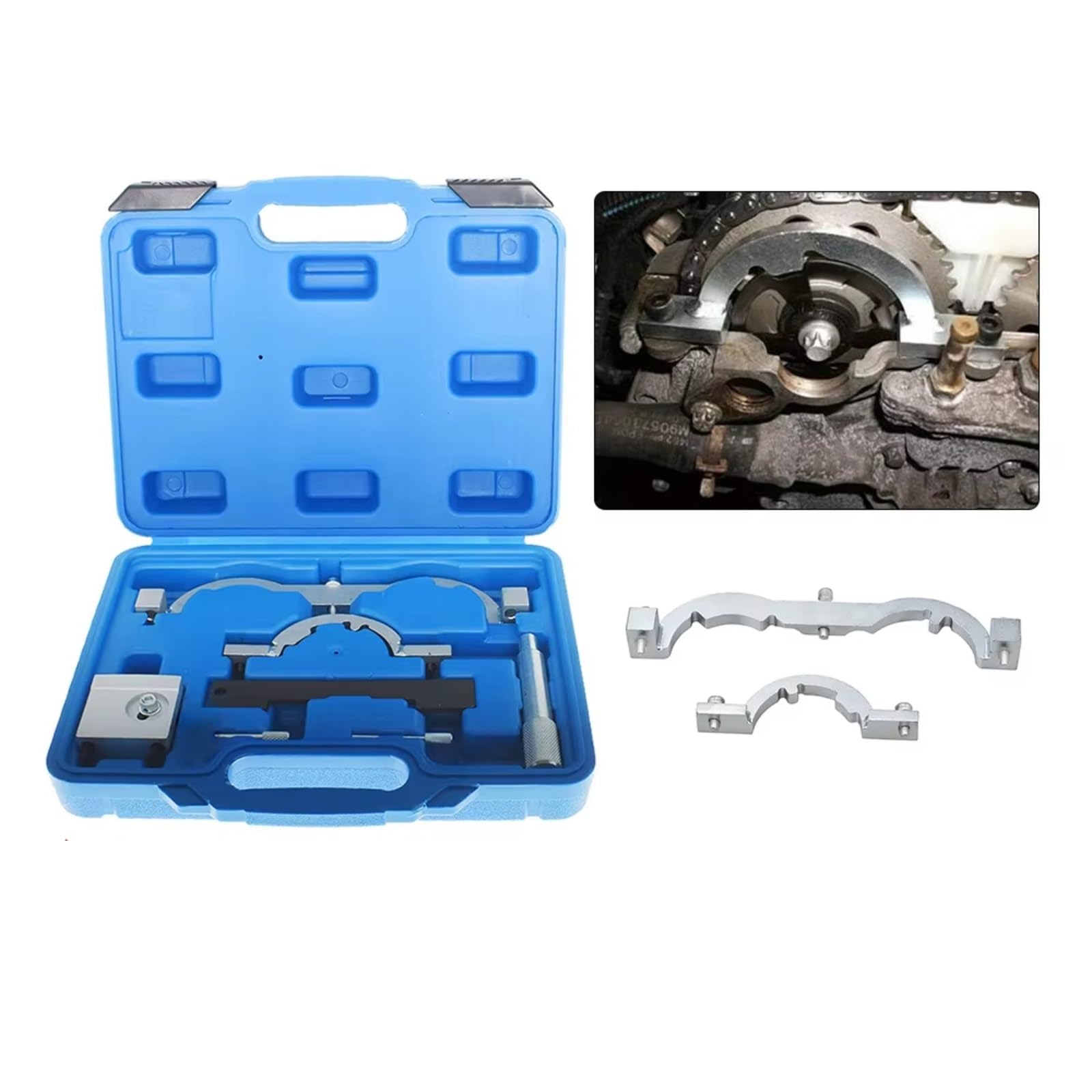 Strumento Bloccaggio Motore Compatibile con Opel per Adam 2012 per Corsa-D 2009-1.0 1.2 1.4 Set Strumenti Bloccaggio per Albero A Camme Kit Temporizzazione Motore per Turbo