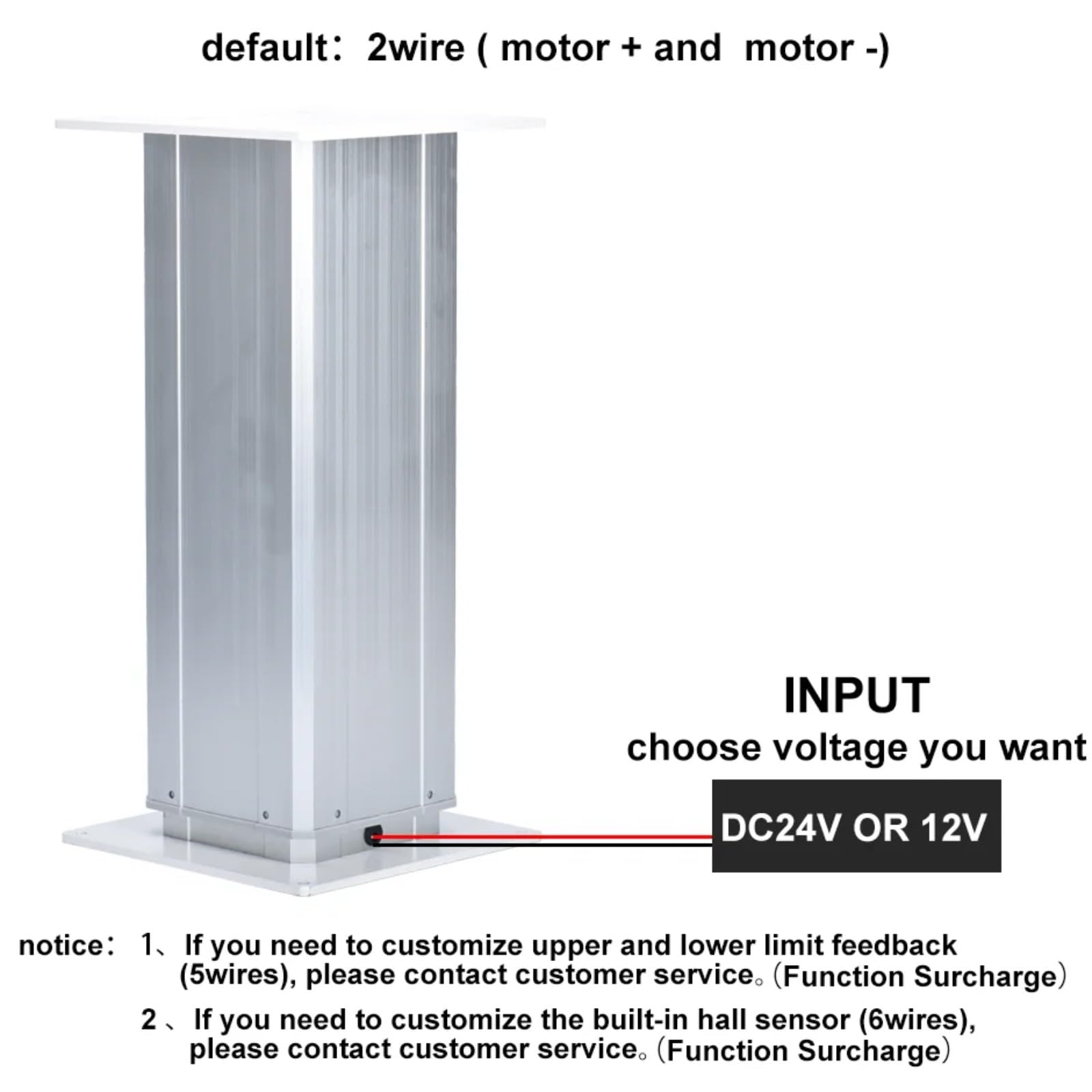 Hebe Säule 2500N DC24v Motor Tatami Wohnmobil verstellbare Höhe Tisch linearer Aktor(1100mm Itinerary; 20MMS 600N; A2-DC24V-HALL)