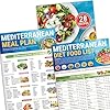 Set of 3 Mediterranean Diet Chart Food List 2025, Mediterranean Meal Planner & 28 Recipes, Foods Guide - Avoid, Serving Size, Net Carbs Calories, For Type 2 Diabetes, Weight Loss, Heart Disease Risk