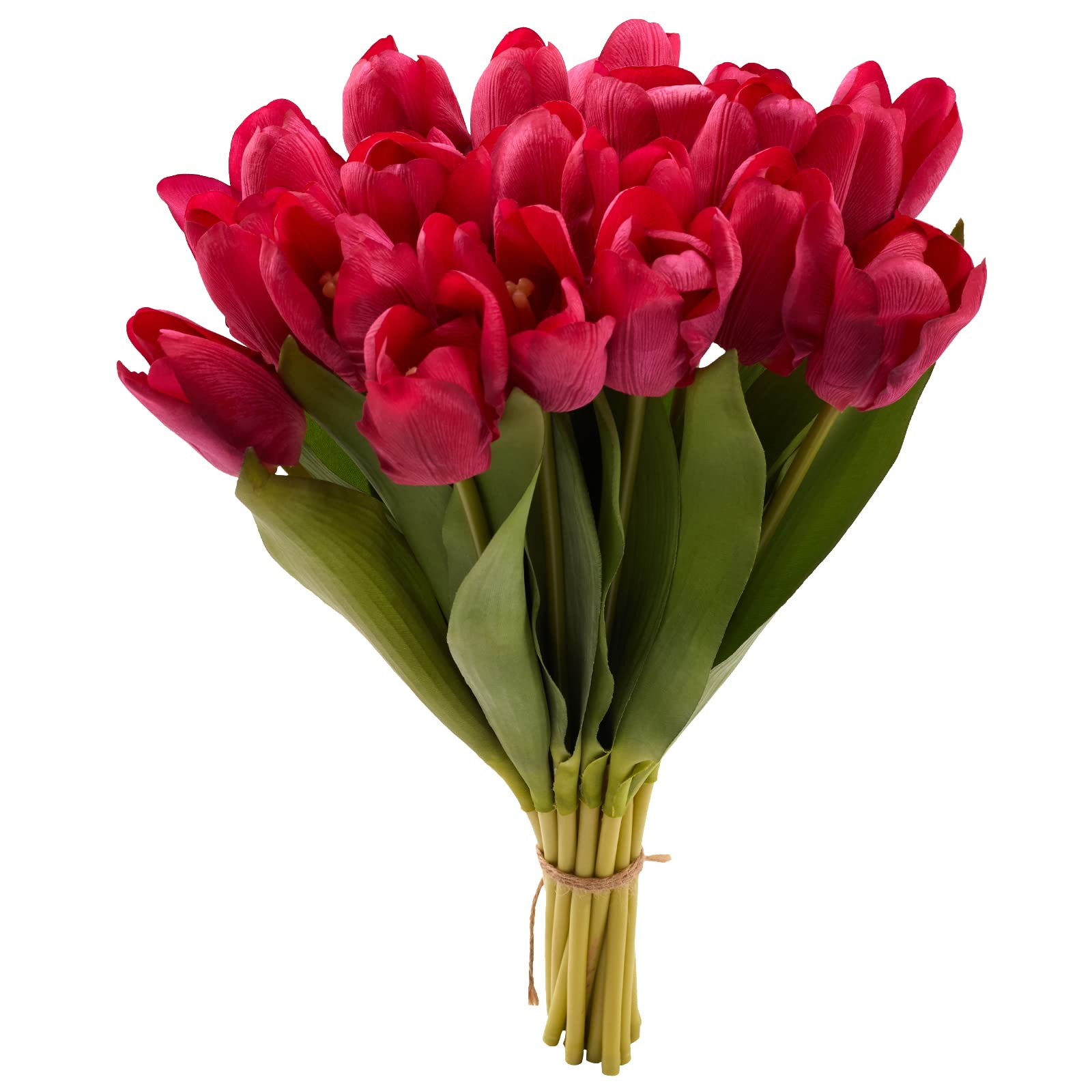 GoeJardin 20PCS Artificial Tulips Real Touch Faux Flower Moisturizing Tulips for Photography Ornaments Home Garden Wedding Party Decor Fake Flowers (