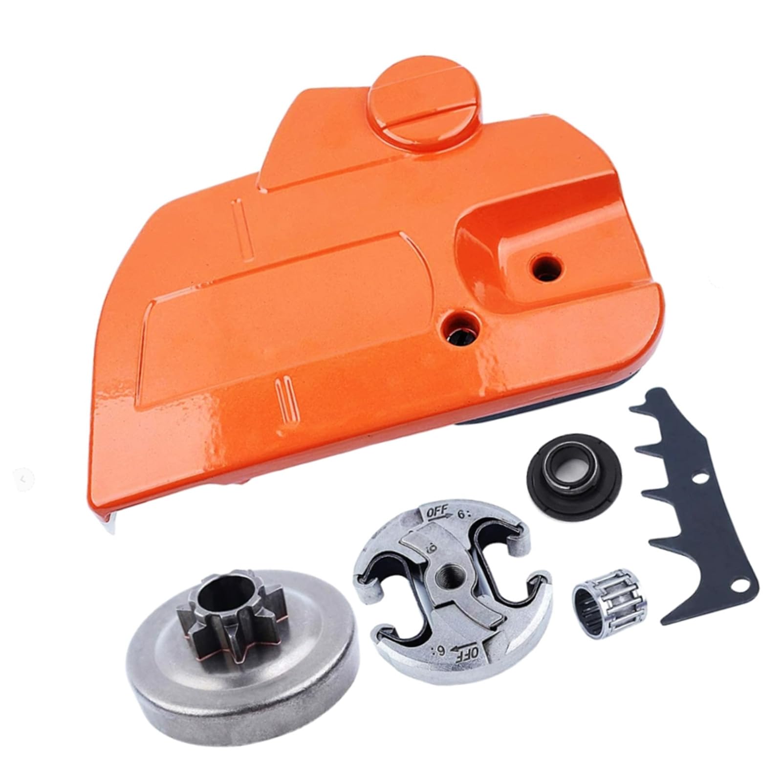 Msioytog 3.Heavy-Duty Metal Chainsaw Clutch Cover Assembly With Quick-Install Debris Guard For 16-24Inch Sprocket Chainsaw Brake Clutch Cover Assembly