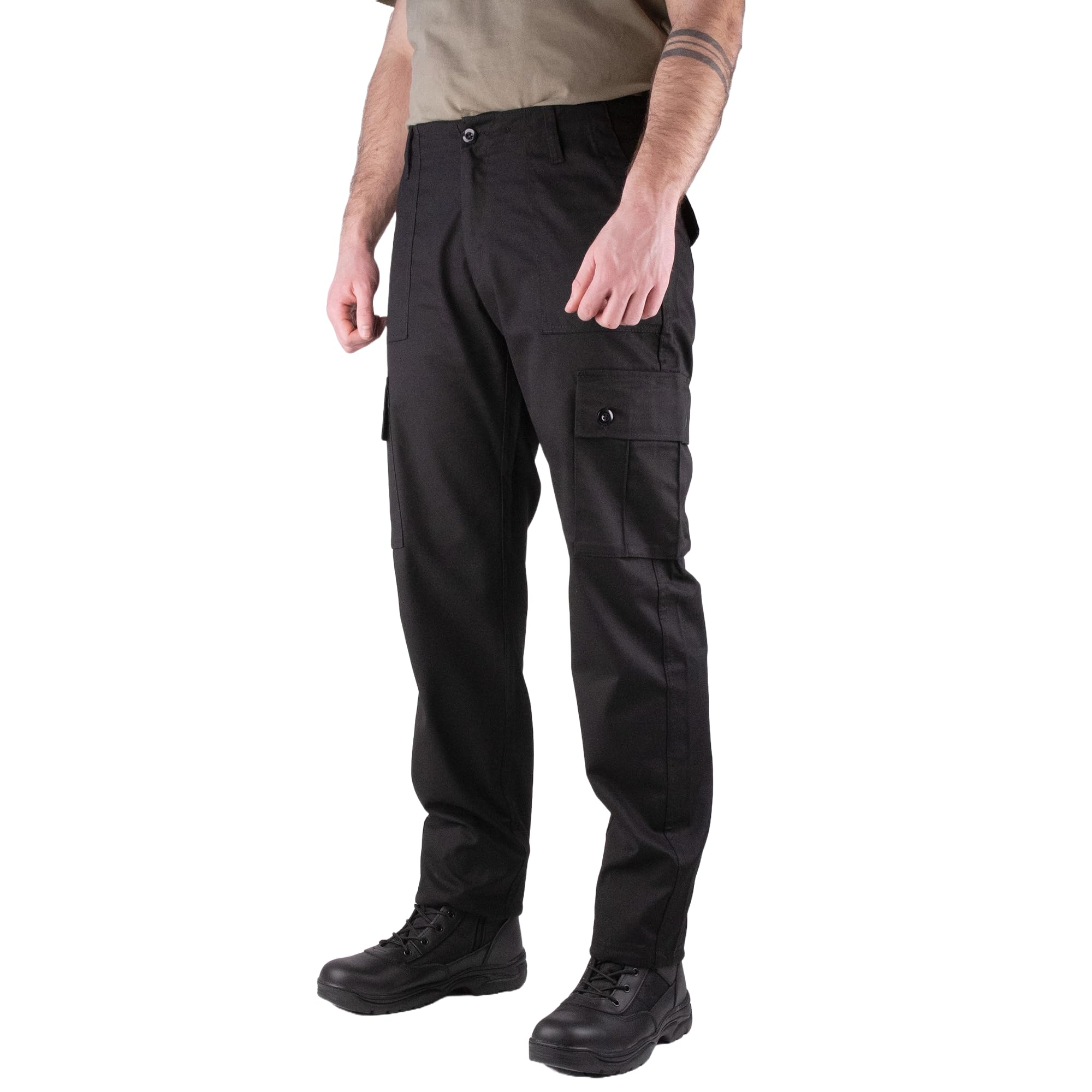 Savage Island Men's Black Combat Military Trousers, 30W / 30L,